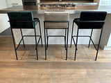 Damiware LEV Tabouret de Bar - Velours - Couleur Vert Foncé - Tabouret de Bar Assise 75 - Tabouret Bar Industriel Chic - Tabouret Velours - Assise Confortable - Qualité supérieure