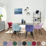 TecTake Lot de 4 Chaises de Salle à Manger Chaises Rembourrées Fauteuil Salon Design Scandinave Pieds en Metal Noirs Élégant avec Accoudoirs – Gris