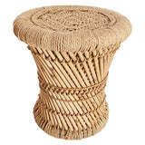 Atmosphera Lot de 2 Tables Basses gigognes en Corde et Bambou - Style Nomade - Coloris Bois