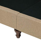 Beliani Canapé Fixe 3 Places Tapissé en Tissu Beige avec Clous Décoratifs pour Salon au Style Moderne