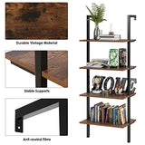 Homfa Etagère de Rangement Murale Vintage Bibliothèque Etagère Multifonctionnelle Métal en Bois (60×18.5×154.5cm)