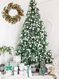 Guirlande De Noël,Couronne Décoration de Noël Couronne D'automne Guirlande de Noël Artificielles Fait à Main, Couronne de Fleurs Idéal Déco Noël pour Votre Porte, Mur ou Fenêtre