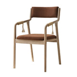 Chaise de Salle à Manger Fauteuil en Bois avec accoudoir et Dossier Rembourré Siège Legere Portable Patchwork pour Enfants Adultes pour Bureau Cuisine Salon Vintage Moderne