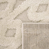 Paco Home Tapis Poils Longs Tapis De Salon Tapis Shaggy Aspect 3D Ethnique Boho Look Vintage Doux, Dimension:160x220 cm, Couleur:Crème