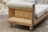 pib Grand Canapé Chesterfield Montaigu Gris - Bois Massif, Haute résistance | Un Magnifique canapé Chesterfield en Toile de Jute à la Structure apparente - Beige (L218 x H72 x P82 cm)