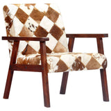 YiYueTrade Fauteuil Blanc et Marron Cuir véritable de chèvre
