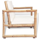 Festnight Banc en Bambou 2 Places avec Coussin pour Salon de Jardin 115 x 65 x 72 cm