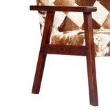 Tidyard Fauteuil de Salon | Fauteuil Relax 61 x 69 x 72 cm en Cuir Véritable de Chèvre Blanc et Marron