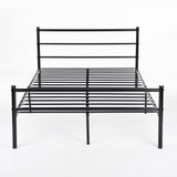 H.J WeDoo Lit en métal Design Double 2 Places Cadre de lit + Sommier Intégré 140x200cm (Lit Double) - Noir