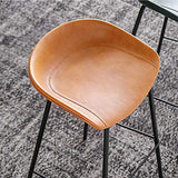 FIONAT Tabouret de Bar 65Cm Faux Cuir Tabourets de Bar Cadre en Métal avec Repose-Pieds Et Dossier Sièges Confortables Modernes, Comptoir de Bar À La Maison Détendu, Jaune