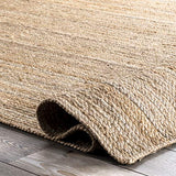 nuLOOM Tapis de sol Collection Rigo, en toile de Jute, tissé à la Main, style campagne, 120 x 180 cm