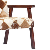 YiYueTrade Fauteuil Blanc et Marron Cuir véritable de chèvre