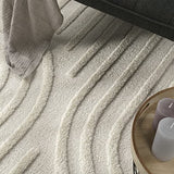 Paco Home Tapis Poils Longs Tapis De Salon Tapis Shaggy Aspect 3D Ethnique Boho Look Vintage Doux, Dimension:160x220 cm, Couleur:Crème 7