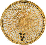 Guru-Shop Applique / Lampe Murale Maumere, à Bali Fait à la Main à Partir de Matériaux Naturels, le Rotin, 35x35x14 cm, Applique Natureelights en Matériau Naturel
