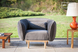 pib Fauteuil Arrondi Olson - Grand Confort d'assise, Matériaux Nobles | Une Forme enveloppante Qui procure Un Confort et Une esthétique Unique - Noir Graphite (L103 x H71 x P53 cm)