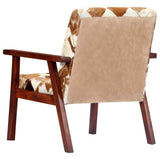 Festnight Fauteuil de Salon Fauteuil Relax Blanc et Marron Cuir Véritable de Chèvre