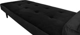 Nimara Charlie Daybed en Velours et Tissu | Lit de Jour en Velours avec appuie-tête, Oreiller, Vendu avec Pieds en Bois Noir | Dimensions : 80 x 200 cm