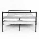 H.J WeDoo Lit en métal Design Double 2 Places Cadre de lit + Sommier Intégré 140x200cm (Lit Double) - Noir