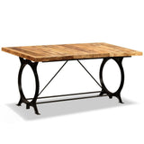 Festnight Table de Salle à Manger Industriel en Bois de Manguier Brut 180 x 90 x 77 cm