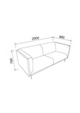Marque Amazon - Movian Ola - Canapé 3 places, 88 x 200 x 79 cm (longueur x largeur x hauteur), Anthracite