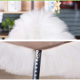 QINGLOU Peau de Mouton synthétique,Cozy Sensation comme véritable Laine Tapis en Fourrure synthétique, Fluffy Soft Longhair Décoratif Coussin de Chaise Canapé Natte (Blanc, 75 x 120 cm)