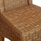 kreatives Wohnen Salle à Manger en rotin-Chaises de Jardin d'hiver-Couleur : Marron Naturel d'assise en Lin Blanc sans Coussin, Bois, Extra breit