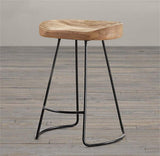 Chaise De Salle À Manger En Bois Avec Dessus En Métal, Style Rustique Vintage Et Design De Cuisine, Design De Bar, Style Industriel LEBAO (taille : A)