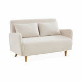 Alice's Home - Canapé Convertible 2 Places scandinave - Panam - Pieds Bois. bouclettes Blanches. Banquette. Dossier inclinable