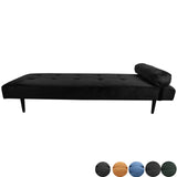 Nimara Charlie Daybed en Velours et Tissu | Lit de Jour en Velours avec appuie-tête, Oreiller, Vendu avec Pieds en Bois Noir | Dimensions : 80 x 200 cm