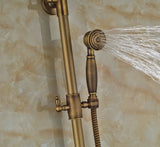 Rozine Laiton antique 20,3 cm précipitations de bain douche robinet support mural robinet mitigeur avec douchette à main, R2120