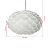 B.K. Licht suspension design blanc, plafonnier élégant, éclairage intérieur, lustre chambre bureau, lampe plafond cuisine salon salle à manger couloir, culot E27, IP20, max. 60W, Ø 460 mm