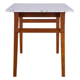 Versanora - Ashton rectangulaire à Manger Faux marbre Table- / Noyer VNF-00079W