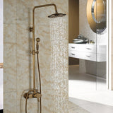 Rozine Laiton antique 20,3 cm précipitations de bain douche robinet support mural robinet mitigeur avec douchette à main, R2120