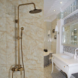Rozine Laiton antique 20,3 cm précipitations de bain douche robinet support mural robinet mitigeur avec douchette à main, R2120