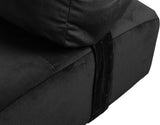 Nimara Charlie Daybed en Velours et Tissu | Lit de Jour en Velours avec appuie-tête, Oreiller, Vendu avec Pieds en Bois Noir | Dimensions : 80 x 200 cm