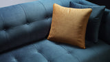 BOBOCHIC PARIS Canapé 3 Places Fixe avec coussins Bleu Canard, 225 x 93 x 77 cm